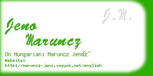 jeno maruncz business card